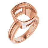 10K Rose 11 mm Cushion Ring Mounting