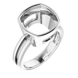 14K X1 White 11 mm Cushion Ring Mounting