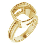 14K Yellow 11 mm Cushion Ring Mounting