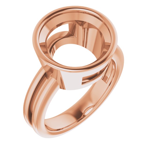 10K Rose 12 mm Round Ring Mounting