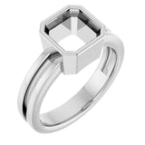 Sterling Silver 7 mm Asscher Ring Mounting