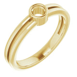 10K Yellow 3.4 mm Round Ring Mounting