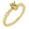 14K Yellow 6x4 mm Oval .05 CTW Natural Diamond Semi-Set Ring