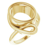 14K Yellow 12x10 mm Oval Ring Mounting