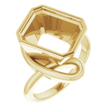 18K Yellow 12x10 mm Emerald Ring Mounting