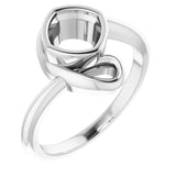 14K X1 White 6 mm Cushion Ring Mounting