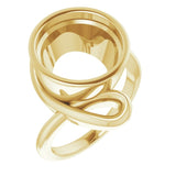 10K Yellow 12 mm Round Ring Mounting