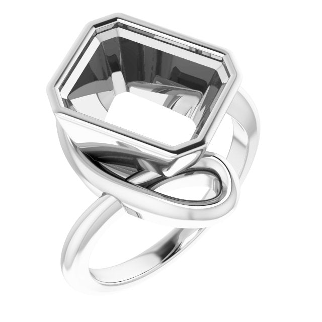 10K White 11x9 mm Emerald Ring Mounting