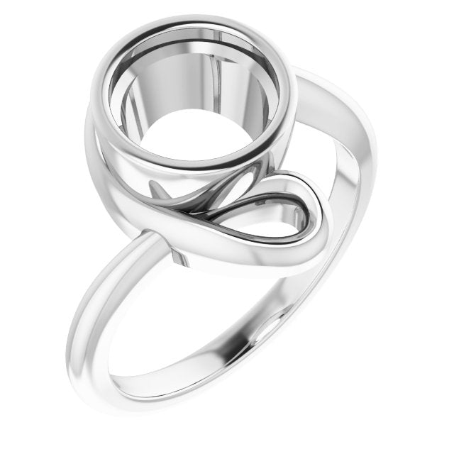 10K White 8 mm Round Ring Mounting