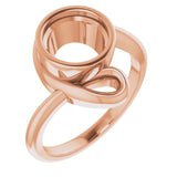 18K Rose 8 mm Round Ring Mounting
