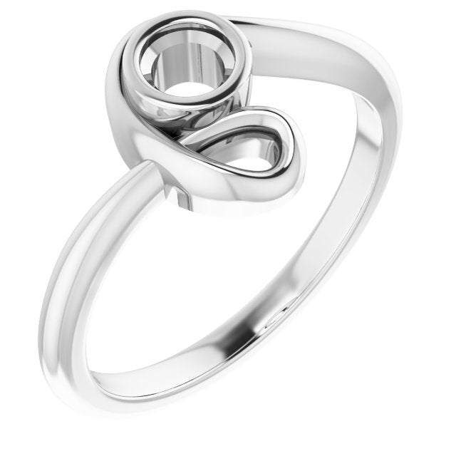 10K White 3.8 mm Round Ring Mounting