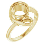14K Yellow 7.4 mm Round Ring Mounting
