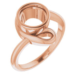 18K Rose 7.4 mm Round Ring Mounting