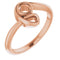 14K Rose 3.5 mm Round Ring Mounting
