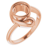 14K Rose 7 mm Round Ring Mounting