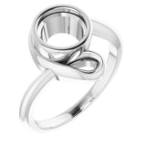 Sterling Silver 7 mm Round Ring Mounting