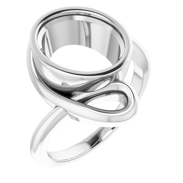 10K White 11x9 mm Oval Ring Mounting