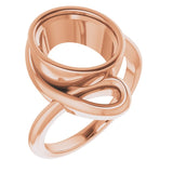 14K Rose 11x9 mm Oval Ring Mounting