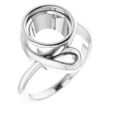 10K White 9 mm Round Ring Mounting
