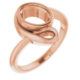 10K Rose 8x6 mm Oval Ring Mounting