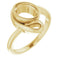 18K Yellow 8x6 mm Oval Ring Mounting
