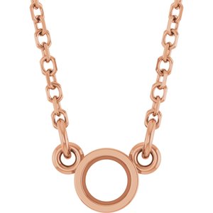 14K Rose 3 mm Round Bezel-Set Solitaire 18" Necklace Mounting