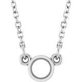 14K White 3.4 mm Round Bezel-Set Solitaire 18" Necklace Mounting