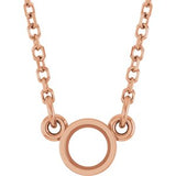14K Rose 3.4 mm Round Bezel-Set Solitaire 18" Necklace Mounting