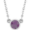 Rhodium-Plated Sterling Silver Imitation Alexandrite Solitaire 16