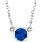 Rhodium-Plated Sterling Silver Imitation Blue Sapphire Solitaire 16
