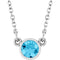 14K White Natural Aquamarine Solitaire 16
