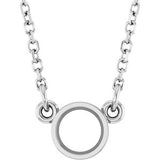Sterling Silver 4.1 mm Round Bezel-Set Solitaire 18" Necklace Mounting