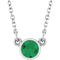14K White Lab-Grown Emerald Solitaire 16