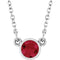 14K White Lab-Grown Ruby Solitaire 16