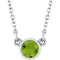 14K White Natural Peridot Solitaire 16