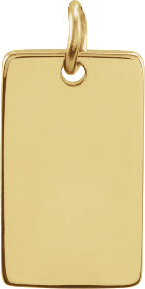 18K Yellow Gold Vermeil Be Posh® Engravable Rectangle Pendant