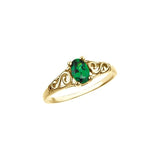 14K Yellow May Imitation Birthstone Ring