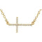 14K Yellow 1/10 CTW Natural Diamond Sideways Cross 16-18