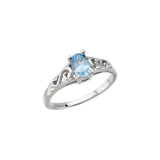 14KW March Imitation Birthstone Ring