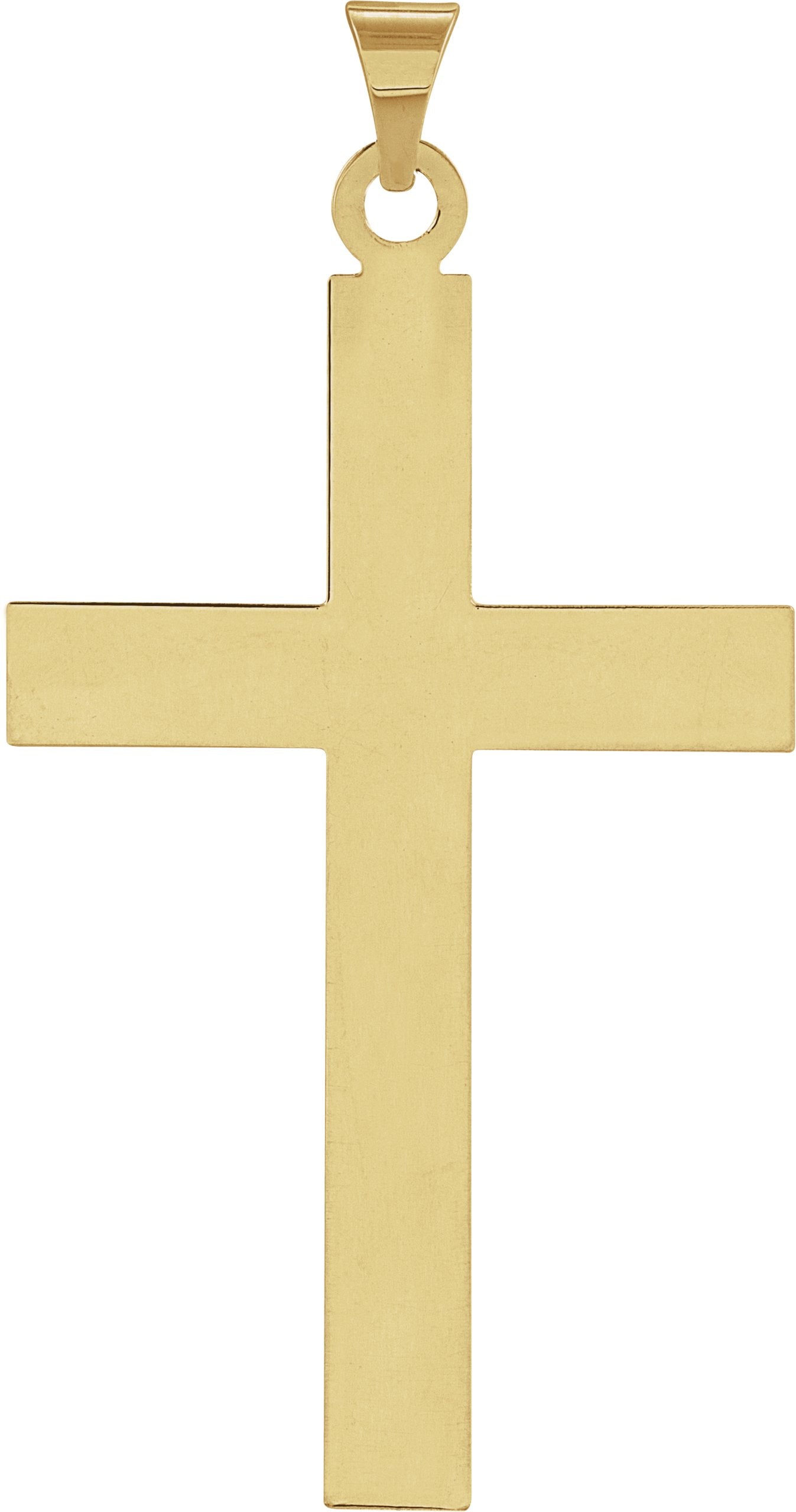 14K Yellow Gold 49.4x25 mm Cross Pendant
