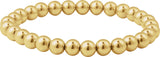 14K Yellow Gold-Filled 6 mm Elastic Bead 6 1/2" Bracelet