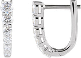 14K White Gold 1/2 CTW Lab-Grown Diamond 12.95 mm Hoop Earrings