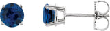 14K White Gold 5 mm Lab-Grown Blue Sapphire Earrings
