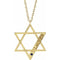 14K Yellow Gold-Plated Sterling Silver Personalized Imitation Blue Sapphire Star of David 18