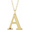 14K Yellow Gold-Plated Sterling Silver Engravable Imitation Mozambique Garnet Initial A 18