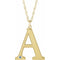 10K Yellow Engravable Imitation Aquamarine Initial A 18