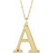 10K Yellow Engravable Imitation Citrine Initial A 18