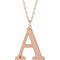 14K Rose Engravable Imitation Citrine Initial A 18