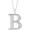 14K White Engravable Imitation Aquamarine Initial B 18