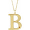 14K Yellow Gold-Plated Sterling Silver Engravable Imitation Citrine Initial B 18